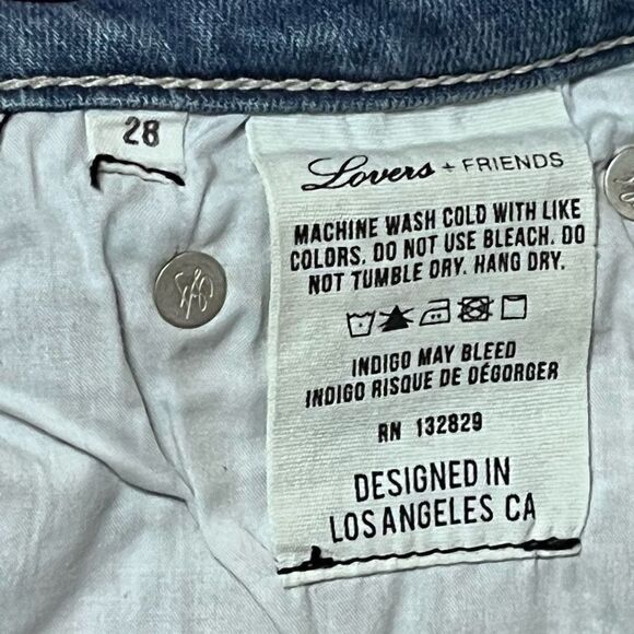 Lovers + Friend Ricky distressed Pacific (light medium wash) jeans, sz 28 - Picture 6 of 9